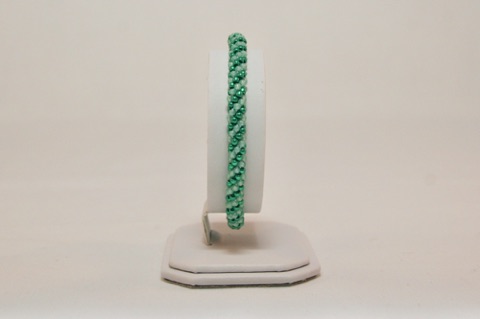 Greens Spiral Beaded Kumihimo Bracelet
